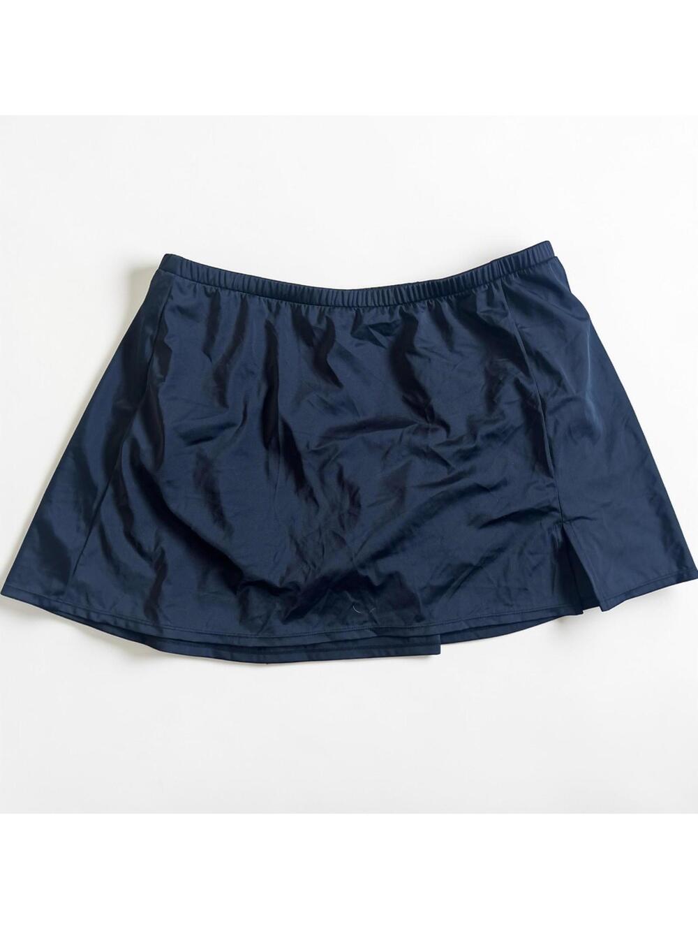Island Escape Swim Skirt Bottoms Size 24W Plus Size Black Skort Bikini Bottom